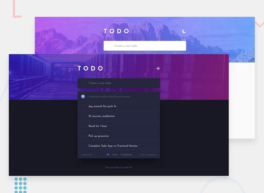 preview of the todo web app